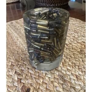 Spent Ammunition in Clear Epoxy Resin Desk Accessory Pen Pencil Holder Cup 3.75"